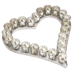 Large Heart Tray With Silver Glass