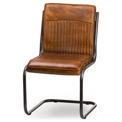 Jackson Leather Ribbed Dining Chair