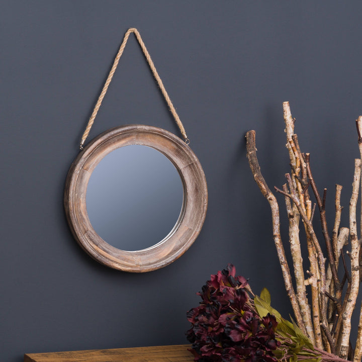 Wooden Hanging Mirror