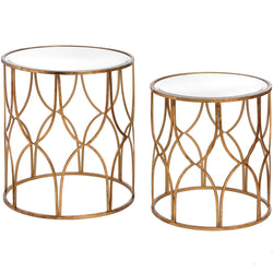 Set Of Two Gold Side Tables