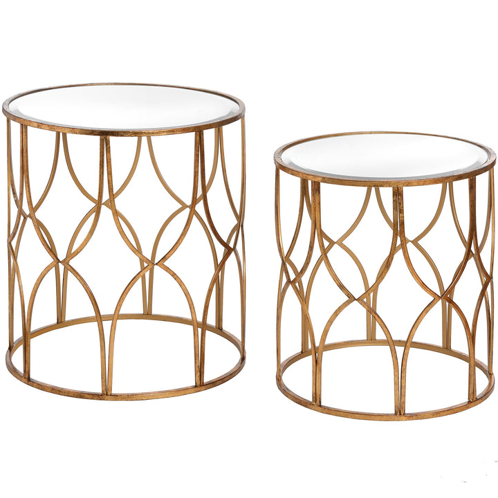 Set Of Two Gold Side Tables