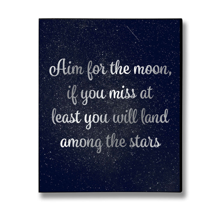 Aim For The Moon Silver Foil Plaque