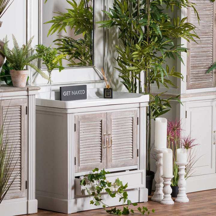 The Lyon Collection Vanity Sink Unit With Louvered Doors