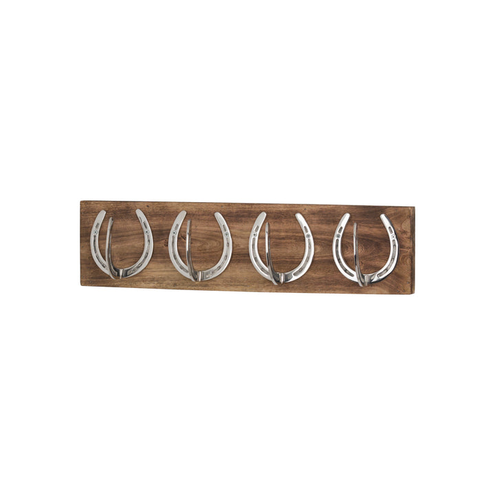 Horse Shoe Hooks On Wooden Board