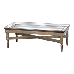 Vienna Glass Coffee Table With Mirror Detailing