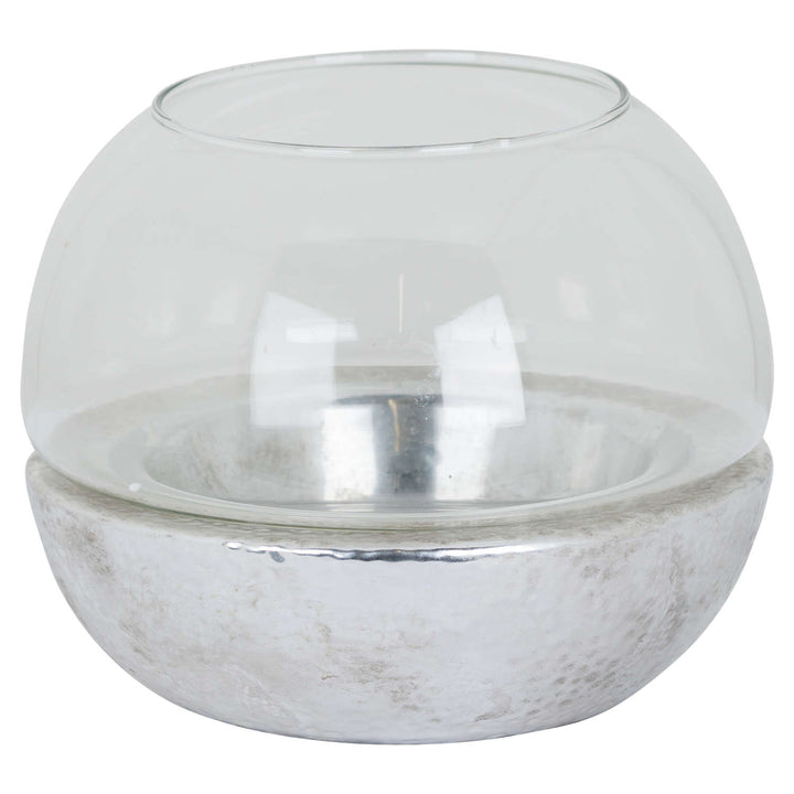 Metallic Ceramic Hurricane Lantern