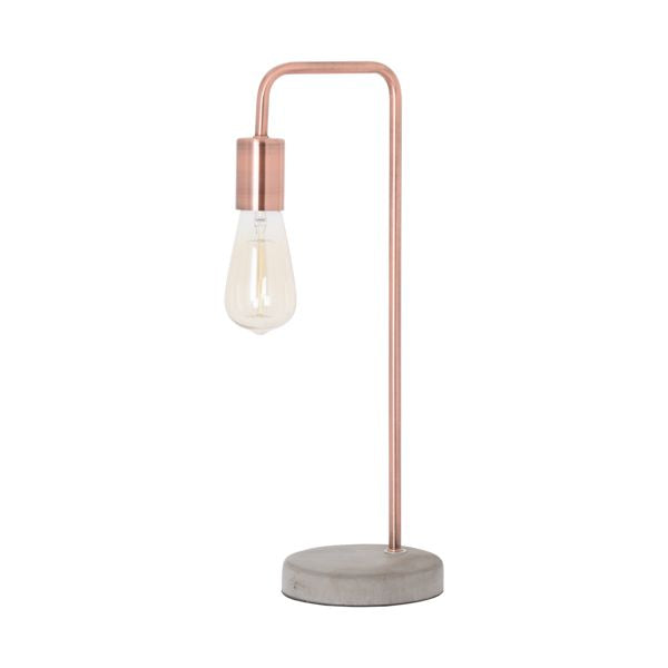 Ramsey Copper Industrial Lamp With Stone Base