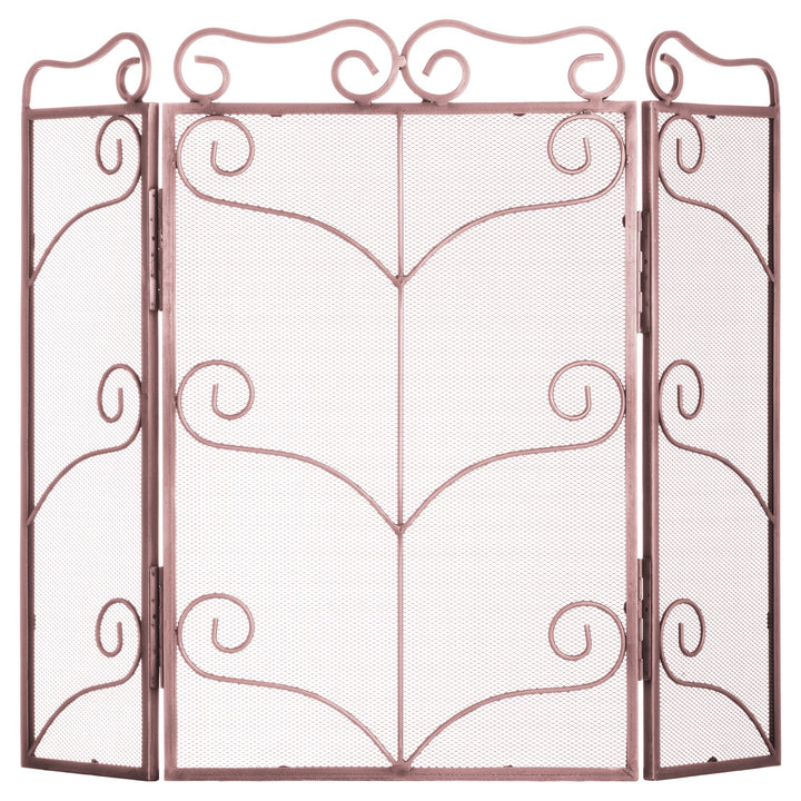Large Copper Finish Ornate Fire Screen