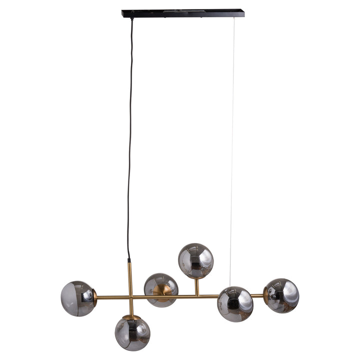 Six Globe Smoked Glass Rita Hanging Light