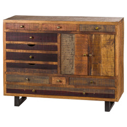 Redruth Multi Draw Reclaimed Industrial Chest With Brass Handle