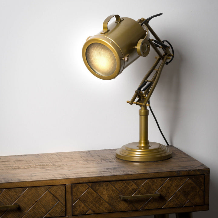 Callum Brass Industrial Table Lamp