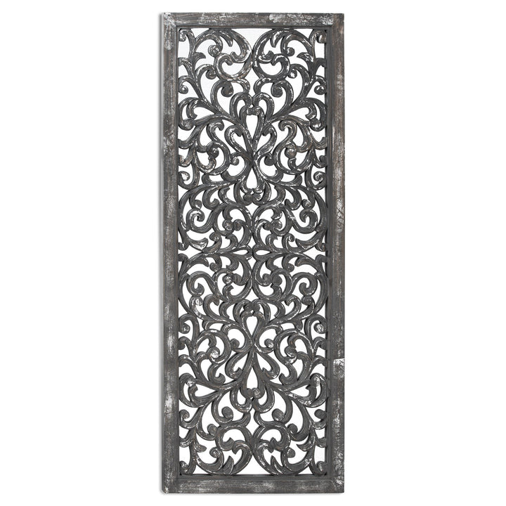 Albert Carved Antique Metallic Lattice Mirror