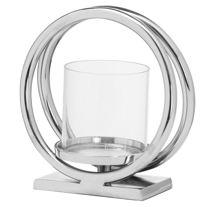 Oli Silver Large Twin loop Candle Holder