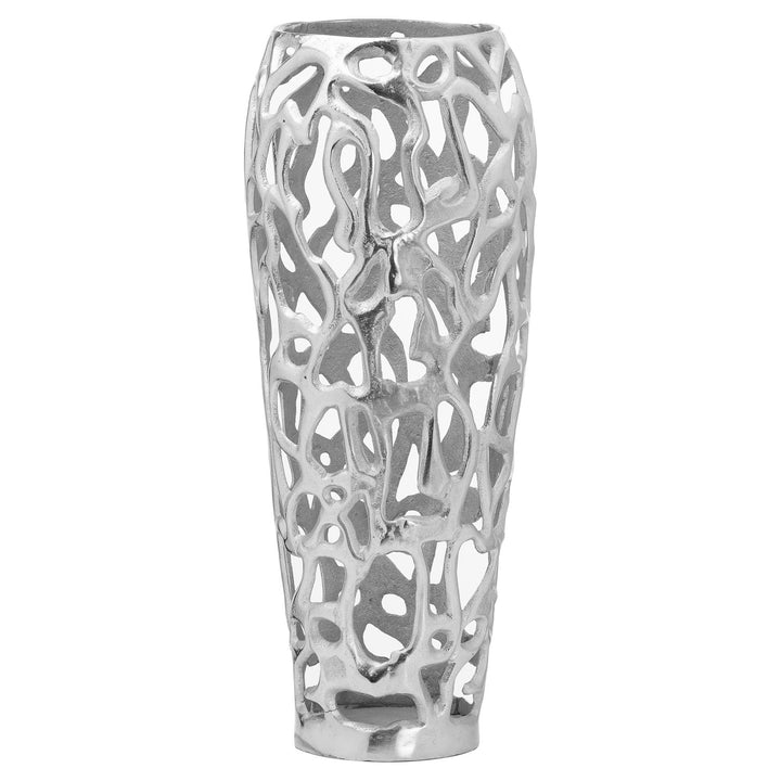 Oli Silver Perforated Coral Inspired Vase