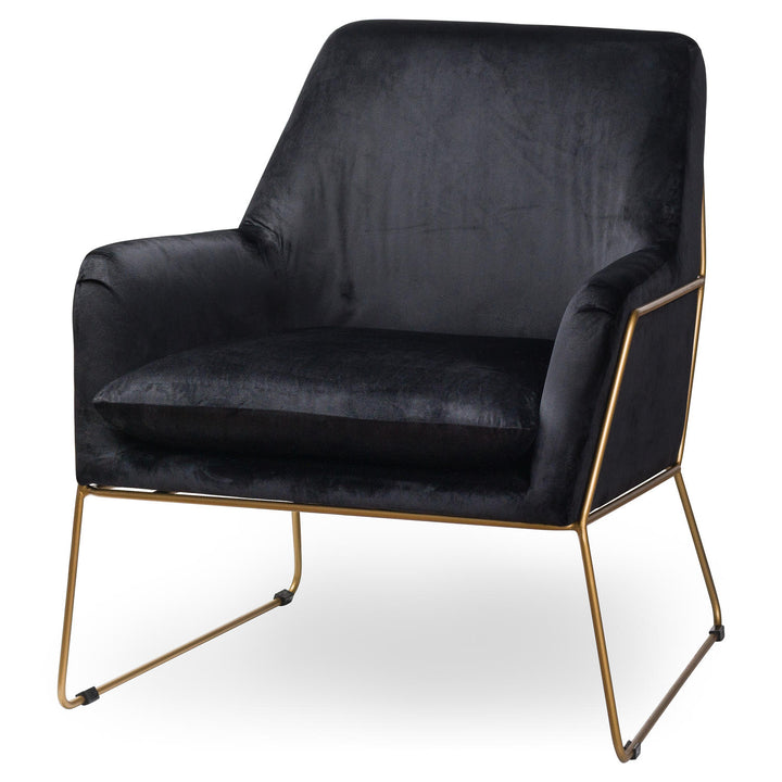 Amber Framed Black Velvet Club Chair