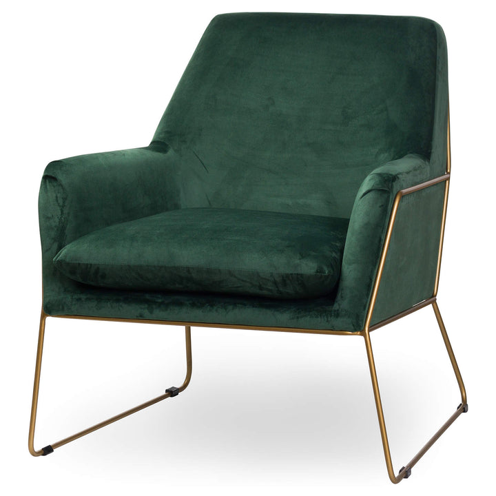 Amber Framed Emerald Green Velvet Club Chair