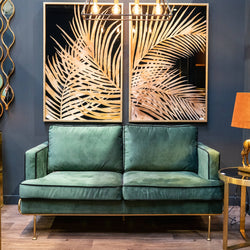 Henley Emerald Green Velvet  2 Seater Sofa