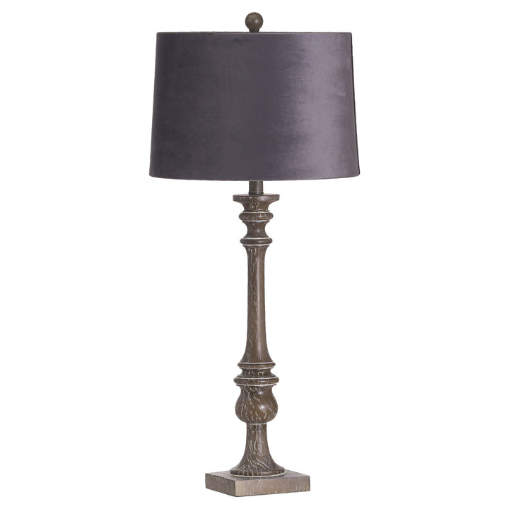 Lilly Table Lamp With Grey Velvet Shade