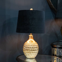Vincent Gold Base Table Lamp With Black Velvet Shade