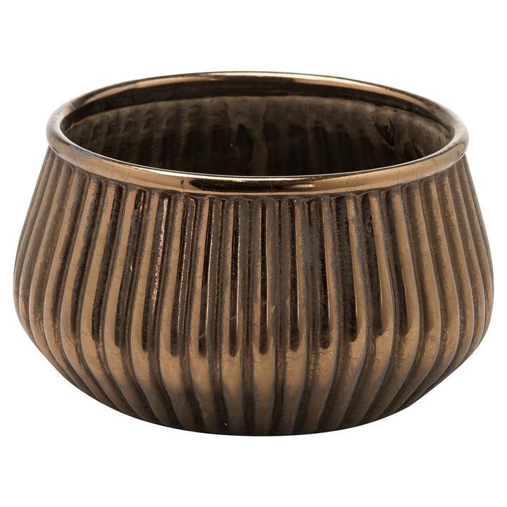Evelyn Bronze Decorative Squat Planter
