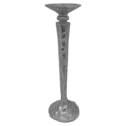 Silver Hammered Medium Candle Holder