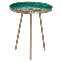 Maya Collection Brass Embossed ceramic Dipped Side Table
