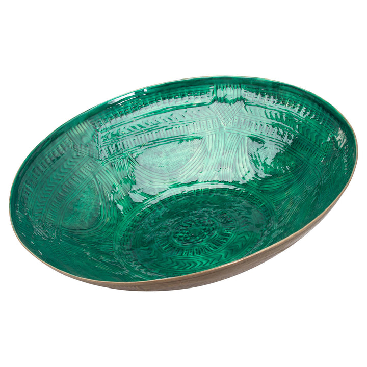 Maya Collection Brass Embossed Ceramic Dipped Bowl