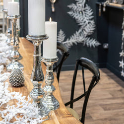 Tall Silver Candle Holder