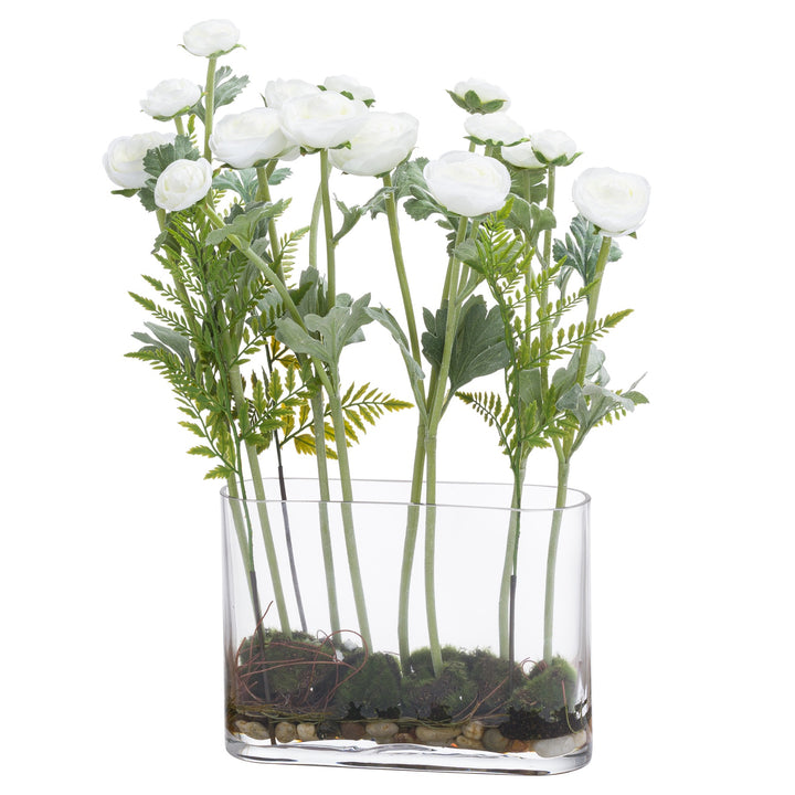 Ranunculus Arrangment In Glass Pot