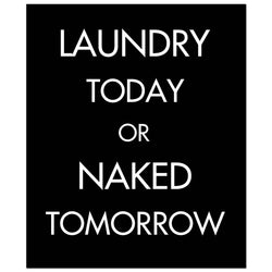 Laundry Today Or Naked Tomorrow Silver Foil Plaque